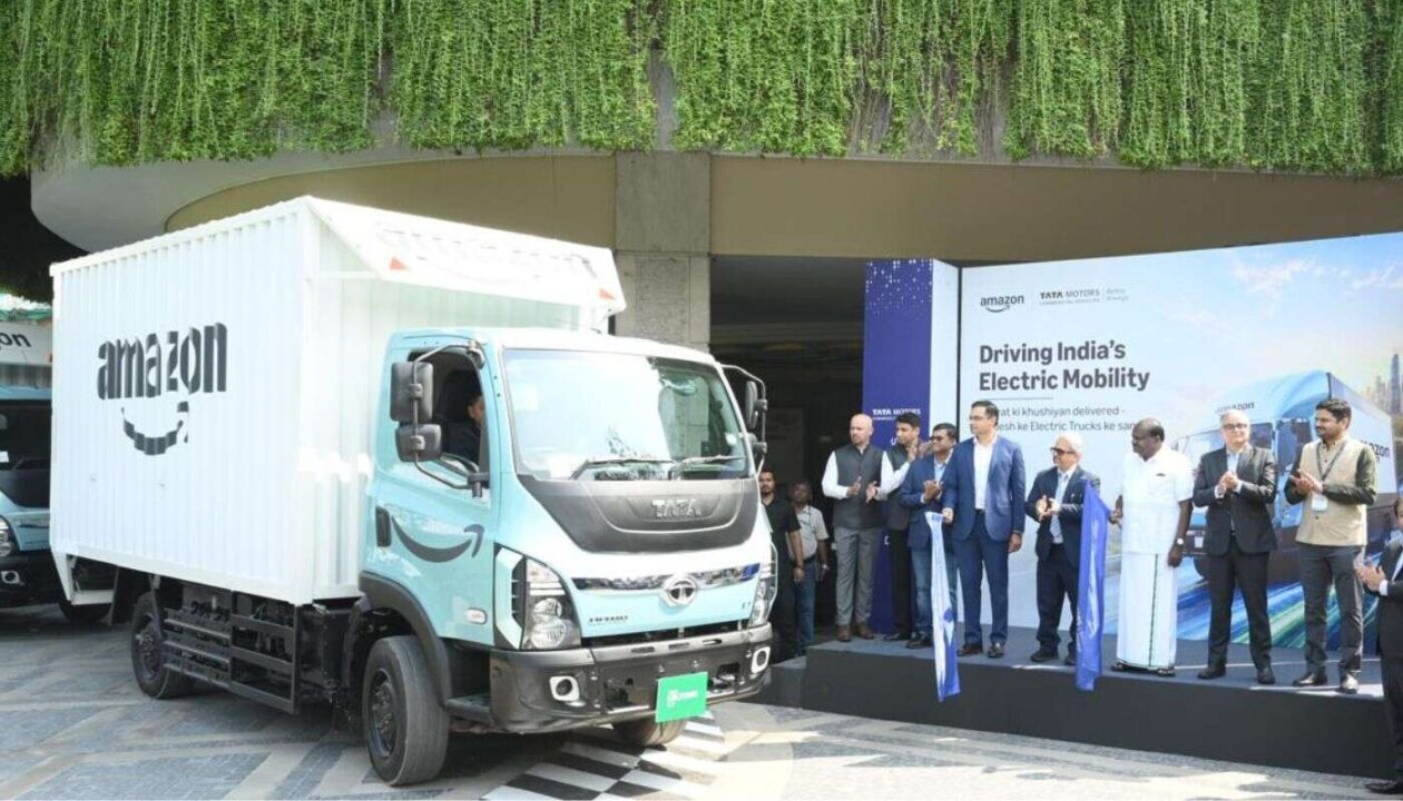 tata amazon electric truck deployment